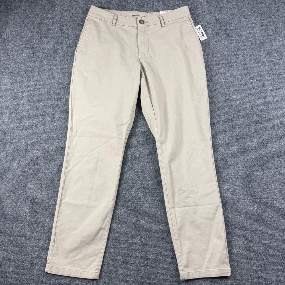 Old Navy‎ Pants Mens 30x30 Khaki Athletic Built-In Flex Chino Trousers New